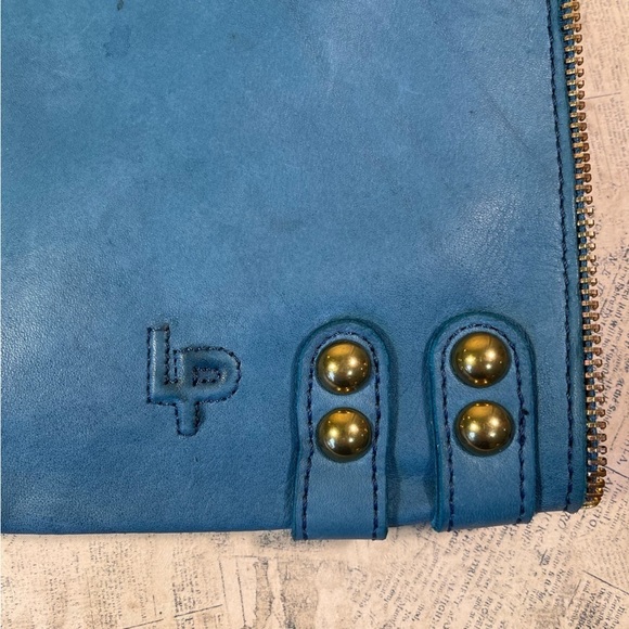 Linea Pelle Double Zipper Clutch with studs and decorative zipper around - Picture 10 of 12